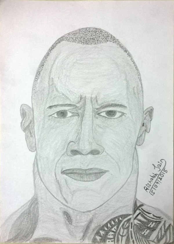 Pencil Sketch Of Dwayne Jhonson ( The Rock)