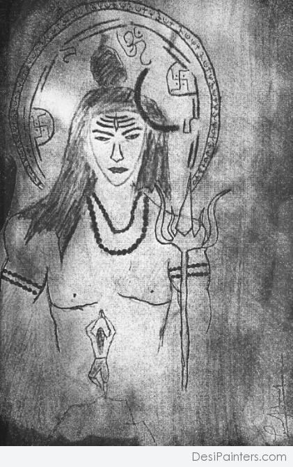 Pencil Sketch Of Lord Shiv Ji 