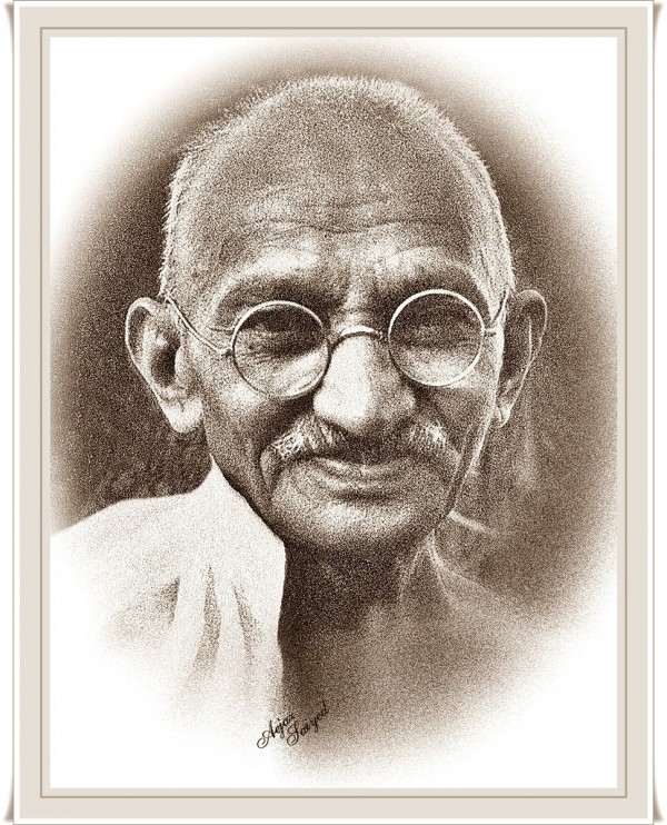 Digital Painting Of Mahatma Gandhi