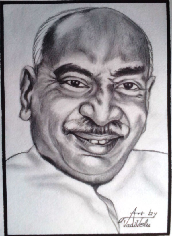 Pencil Sketch Of Kumarasami Kamaraj - DesiPainters.com
