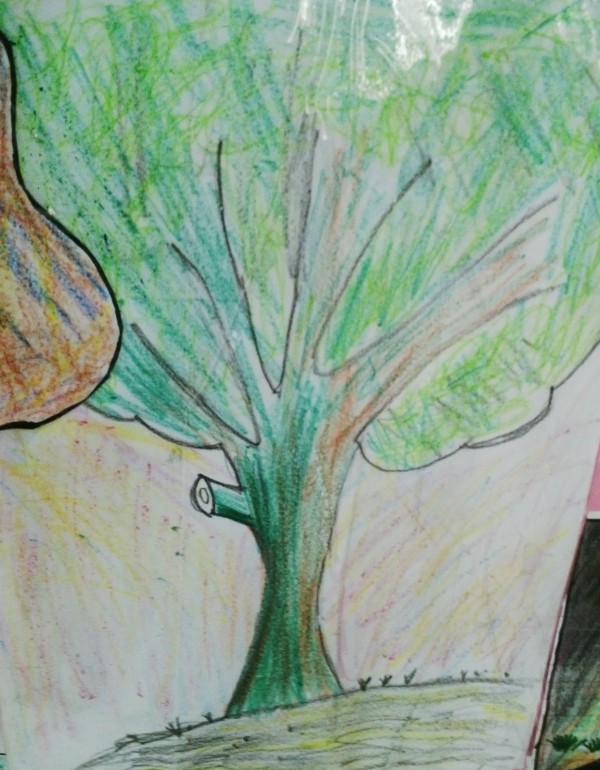 Crayon Painting Of Tree