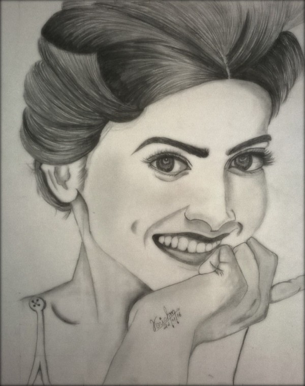 Pencil Sketch Of Deepika Padukone - DesiPainters.com