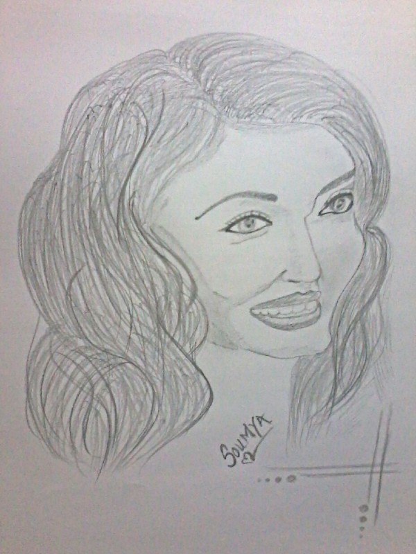 Pencil Sketch Of Aishwarya Rai By Soumya Jindal