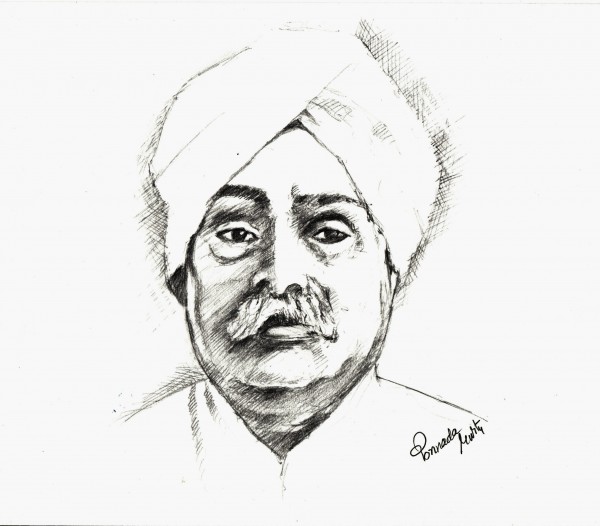 Pencil Sketch Of Lala Lajpatrai – Freedom fighter - DesiPainters.com