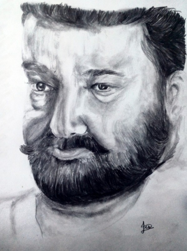Pencil Sketch Of Mohanlal - DesiPainters.com