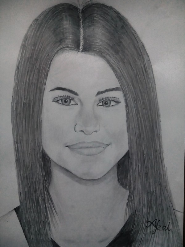 Pencil Sketch Of Selena Gomez