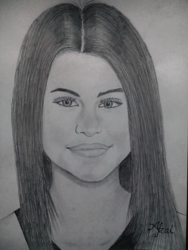 Pencil Sketch Of Selena Gomez - DesiPainters.com