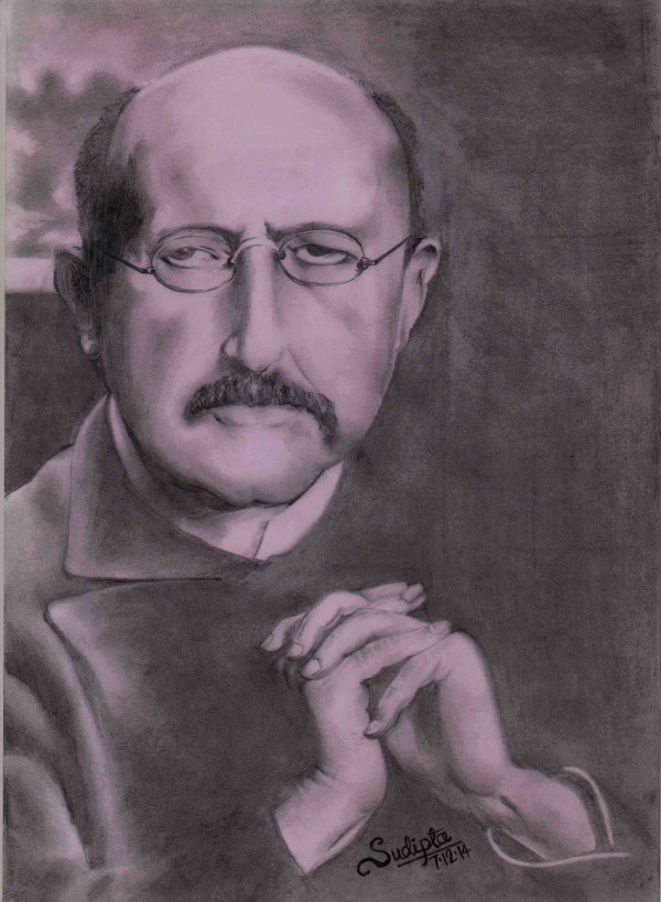 Mixed Painting Of Max Planck