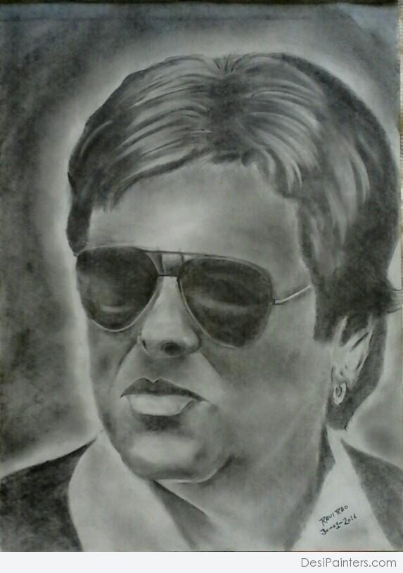 Pencil Sketch Of Actor Govinda - DesiPainters.com