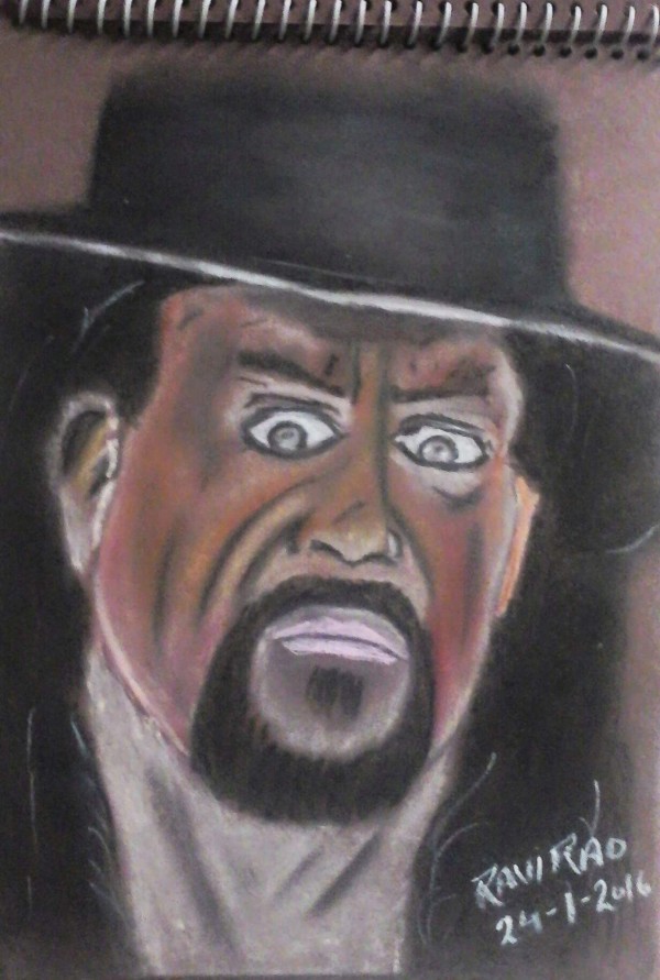Pastel Painting Of Wwe Superstar Undertaker - DesiPainters.com