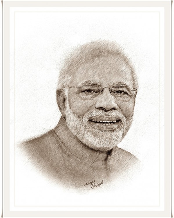 Digital Painting Of Narendra Modi – Prime Minister of India - DesiPainters.com