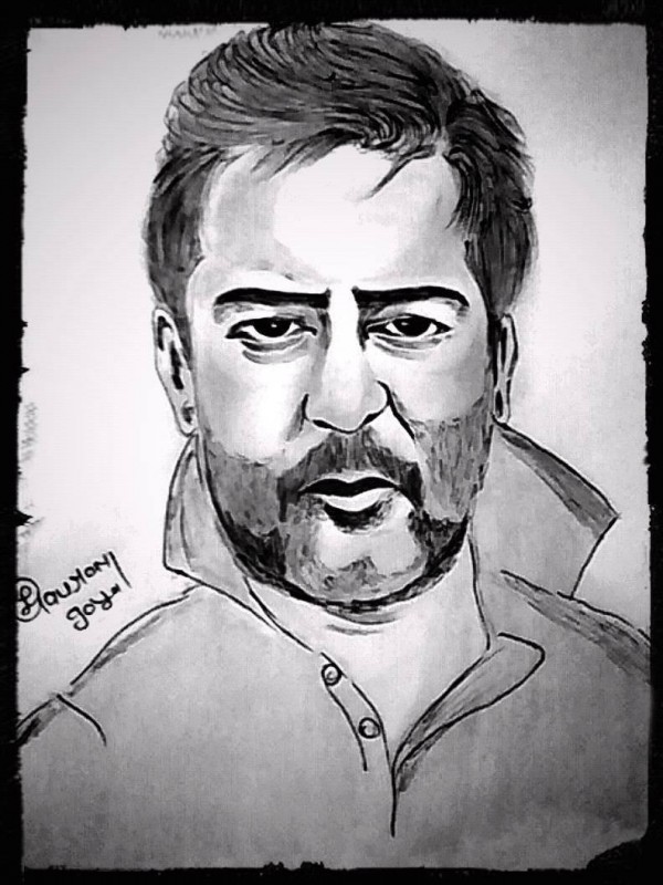 Pencil Sketch Of Ajay Devgan