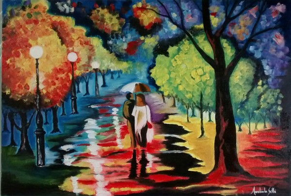 Oil Painting Of Couple - DesiPainters.com