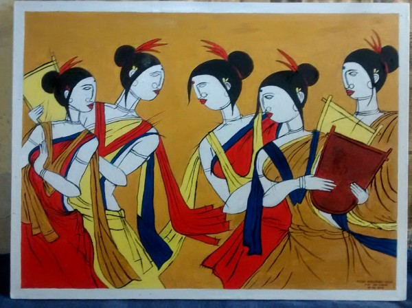 Oil Painting Of Ladies By Aurobinda Sethi