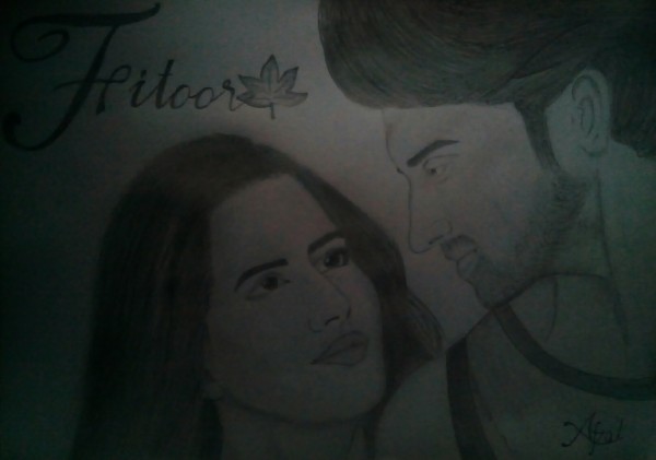 Pencil Sketch Of Aditya Roy Kapoor And Katrina Kaif