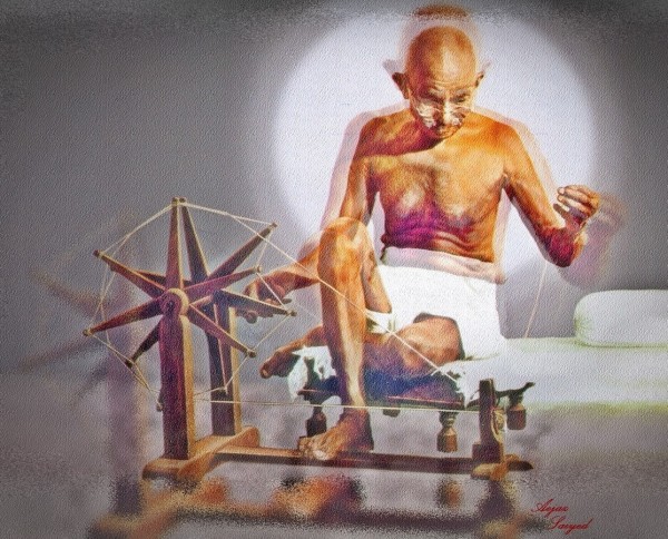 Digital Painting Of Mahatma Gandhi