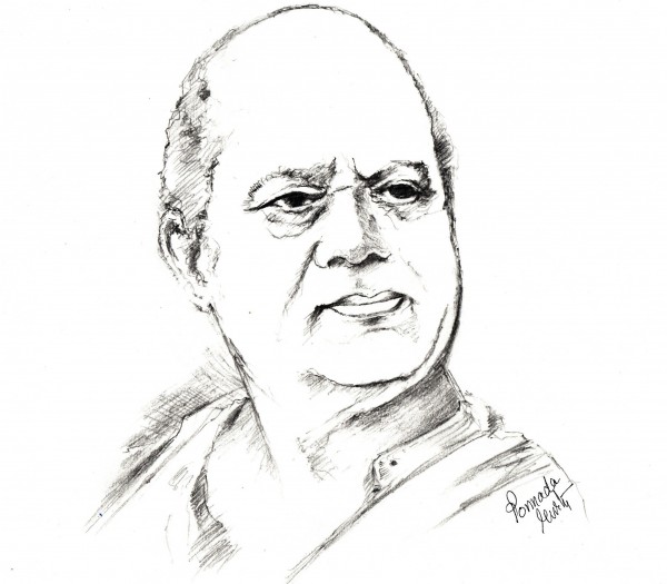 Pencil Sketch Of Dadasaheb Phalke - DesiPainters.com