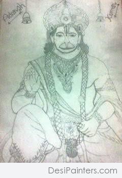 Pencil Sketch Of Hanuman Ji