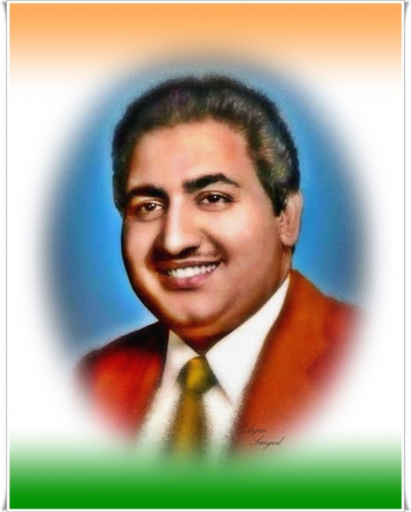 Oil Painting Of Mohammed Rafi