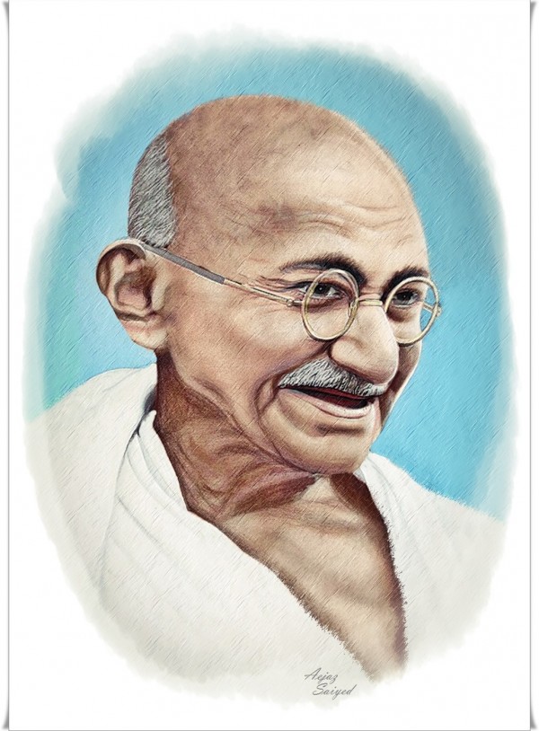 Mahatma Gandhi -Mixed Painting - DesiPainters.com
