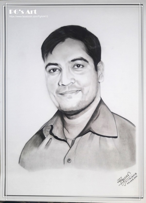 Pencil Sketch Of Vipul Salvi By Prasad K Gurav - DesiPainters.com