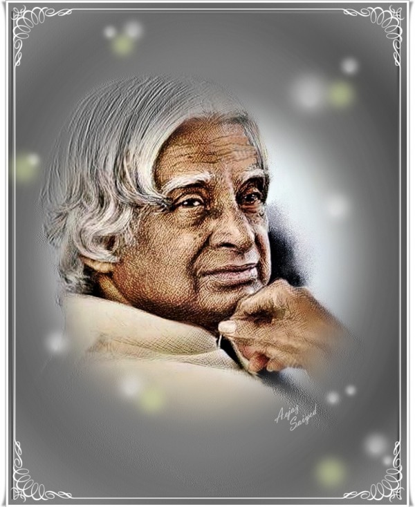 Mixed Painting Of Dr.A.P.J.Kalam By Aejaz Saiyed