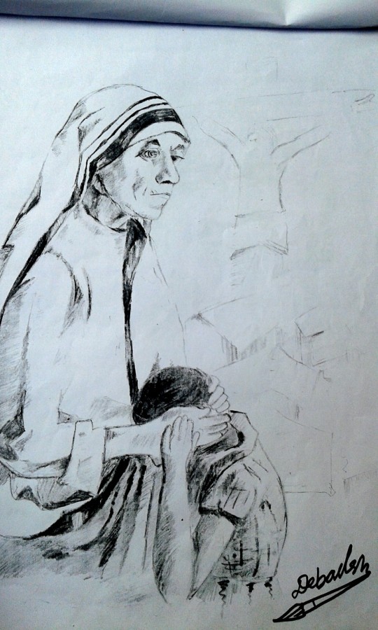 Pencil Sketch Of Mother Teresa