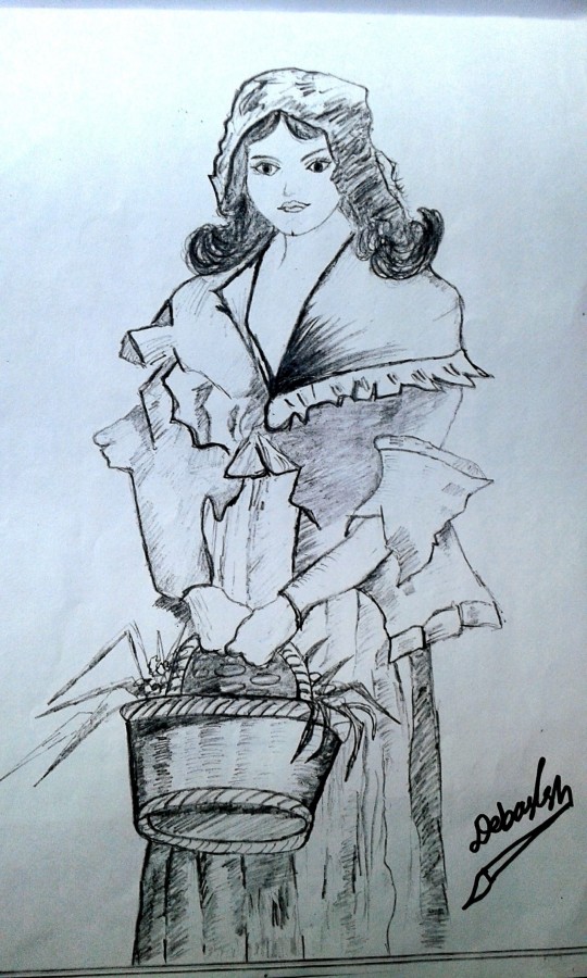 Pencil Sketch Of Angel - DesiPainters.com