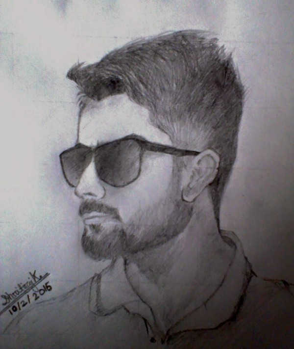 Pencil  Sketch Of Virat Kohli - DesiPainters.com