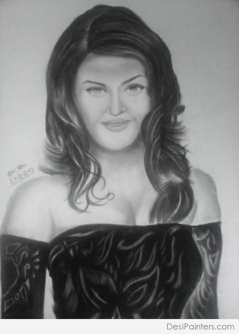 Pencil Sketch Of Aishwarya Rai Bachchan - DesiPainters.com