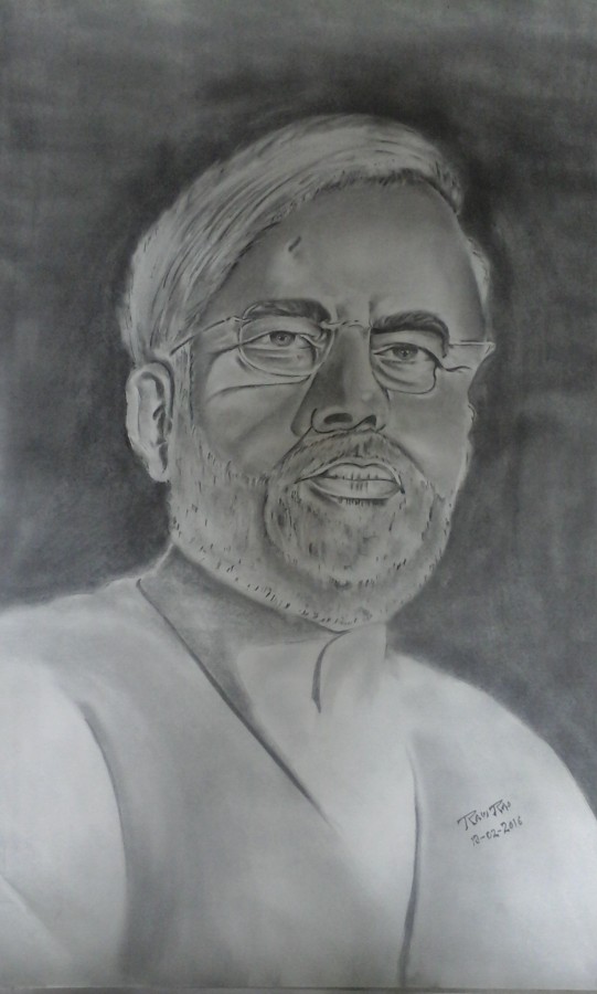 Pencil Sketch Of Narendra Modi - DesiPainters.com
