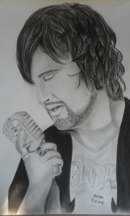 Pencil Sketch Of Sonu Nigam - DesiPainters.com