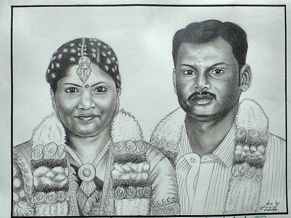 Pencil Sketch Of Couple
