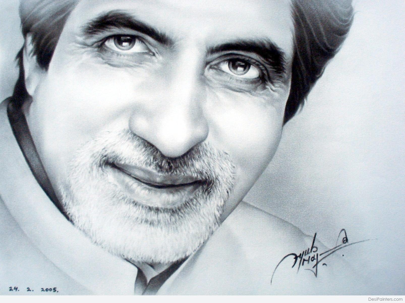 Beautiful Pencil Sketch Of Amitabh Bachchan