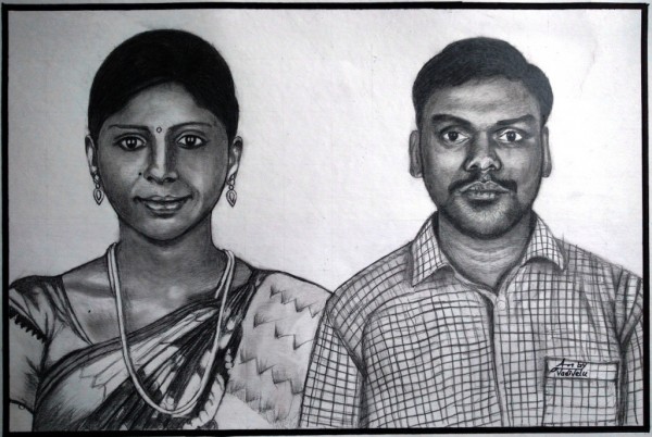 Pencil Sketch Of Married Couples By P.Vadivel - DesiPainters.com
