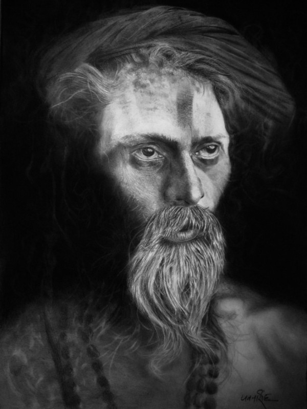 The Holy Man – Pencil Work by Pawan Singh - DesiPainters.com