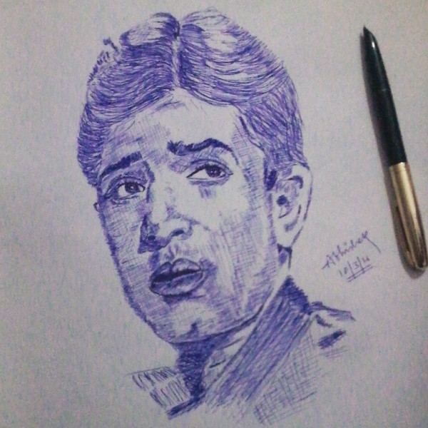 Ink Painting Of Rajesh khanna 