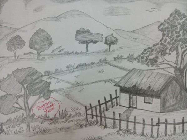 Pencil Sketch By Barun Kumar Yadav