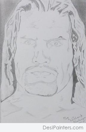 Pencil Sketch Of The Great Khali - DesiPainters.com