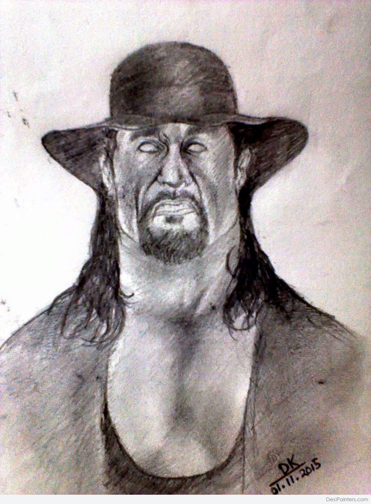 Pencil Sketch Of The Undertaker | DesiPainters.com