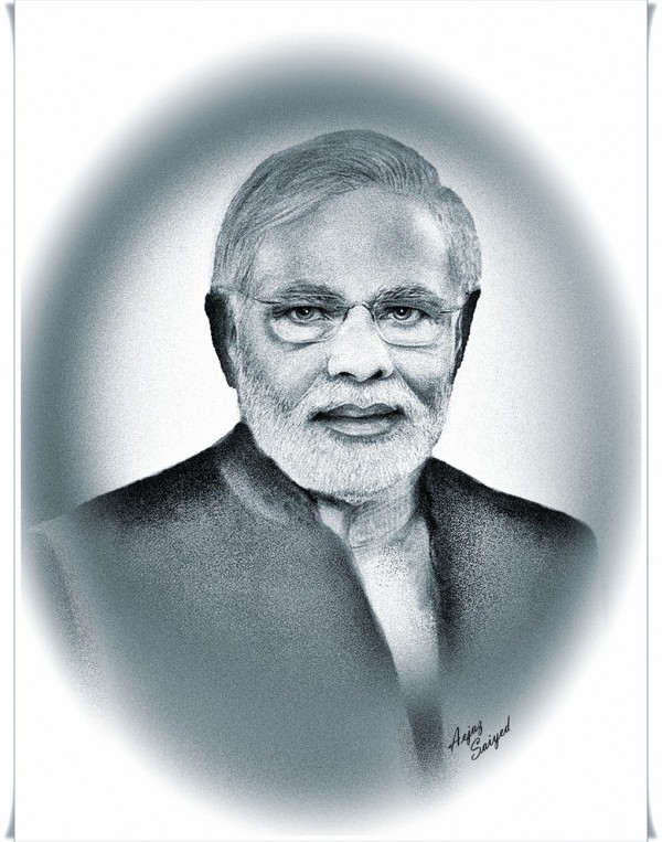 Mixed Painting-Narendra Modi