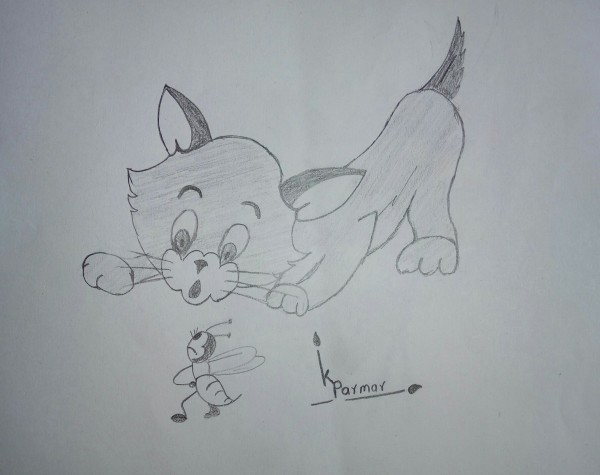 Pencil Sketch Of Cartoon By Krishn Pal Parmar