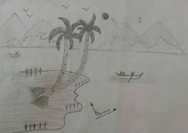Pencil Sketch Of Nature By Krishn Pal Parmar - DesiPainters.com