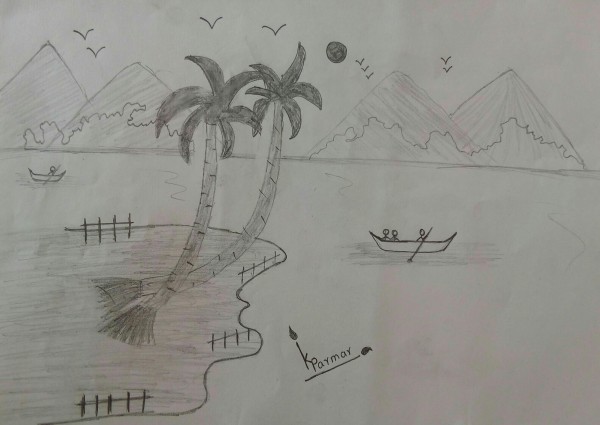 Pencil Sketch Of Nature By Krishn Pal Parmar