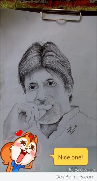 Amitabh Bachchan – Pencil Sketch - DesiPainters.com