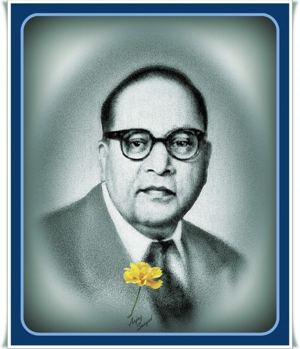 Mixed Painting Of Dr.B.R. Ambedkar By Aejaz Saiyed