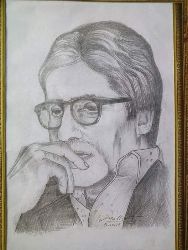 Pencil Sketch Of Amitabh Bachchan - DesiPainters.com