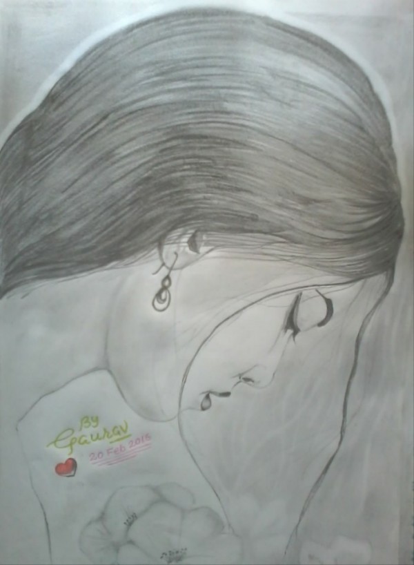 Pencil Sketch Of Beautiful Girl - DesiPainters.com