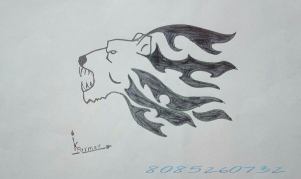 Pencil Color Sketch Of Lion