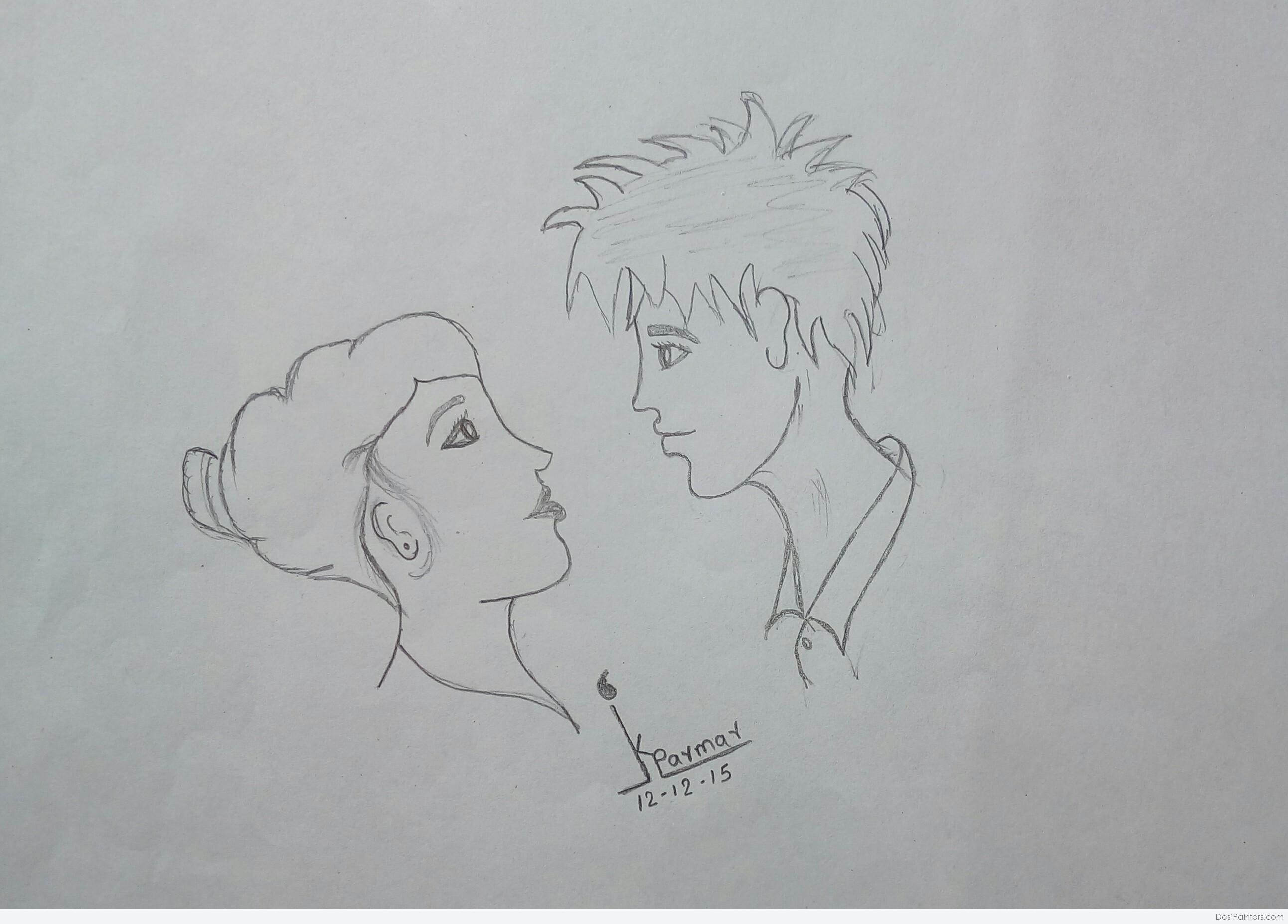 Easy Pencil Sketch Drawing Of Love Cute Love Drawings Pencil Art, romantic drawings  easy - charminarmi.com